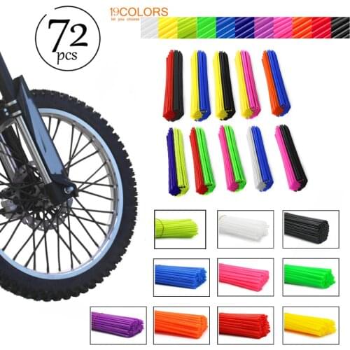 Universal Dirt Pit Bike Wheel Rim Spoke Skins Covers Wrap Tubes Decor Protector Kit For Yamaha Honda Suzuki Kawasaki 72pcs