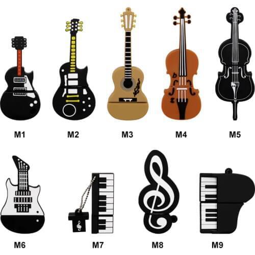 9 styles Musical Instruments Model pendrive 4GB 16GB 32GB 64GB 128GB USB flash drive violin/piano/guitar