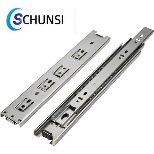 CHUNSI Home Improvement Drawer Slide10"-40" for Home 45 Wide Three-SectionSteel Ball Slide Rail Bearing 40kg Furniture Hardware
