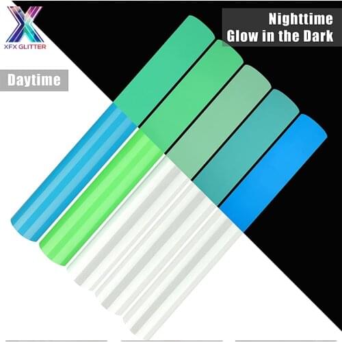 XFX HTV 1 Sheet 10X12in/25x30.5cm Heat Transfer Vinyl Glow In Dark T-shirt Iron on HTV Printing Cutting Plotter Sticker Clothes