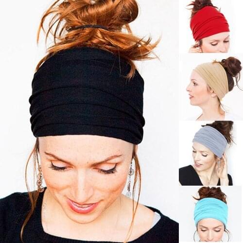 Women Sleeve Cap Bands Headpiece Headwrap Mask Hat Turban Wear Bandage Hair Stretch Solid Color