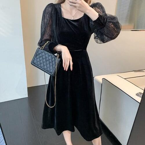 Women Korean Dress Fashion One Piece Autumn Spring 2021 Office Lady Korea Style Full Sleeve Patchwork Solid Zipper Dresses Traf