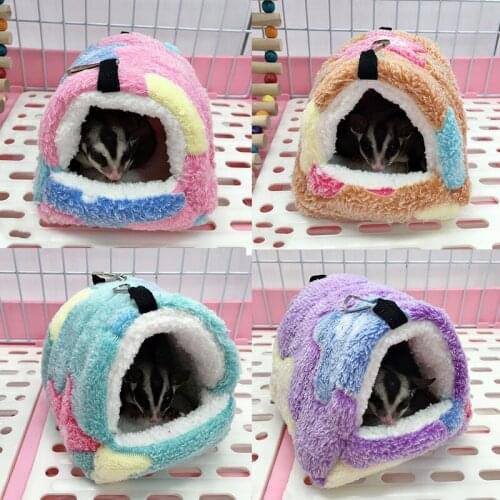 Winter Plush Hamster Nest Small Animal Pets Cage Hanging Hammock Guinea Pig Squirrel Cute pet Winter House