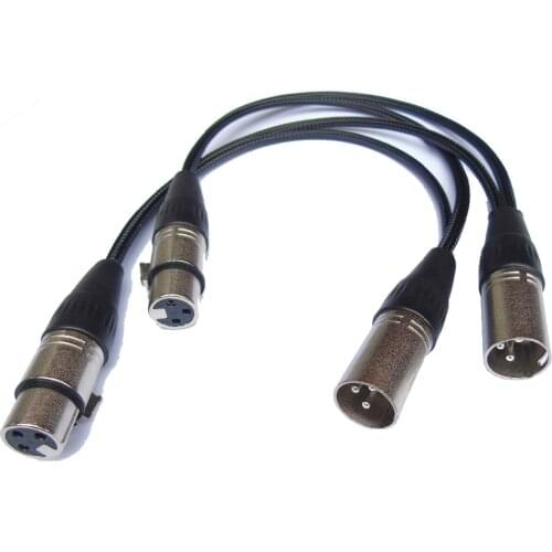 1pcs/lot hight quality Pro audio cable with 4 XLR connectors audio Extension Cable 0.18M