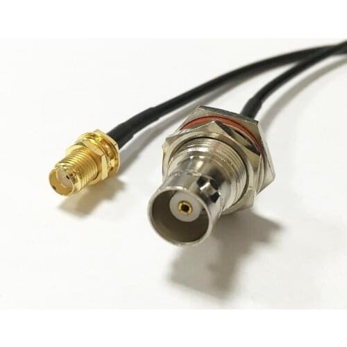 1PC RF Coaxiale Cable RG174 SMA Female Jack nut To BNC female bulkhead RG174 20CM 8" /30CM/50CM/100CM Adapter Pigtail