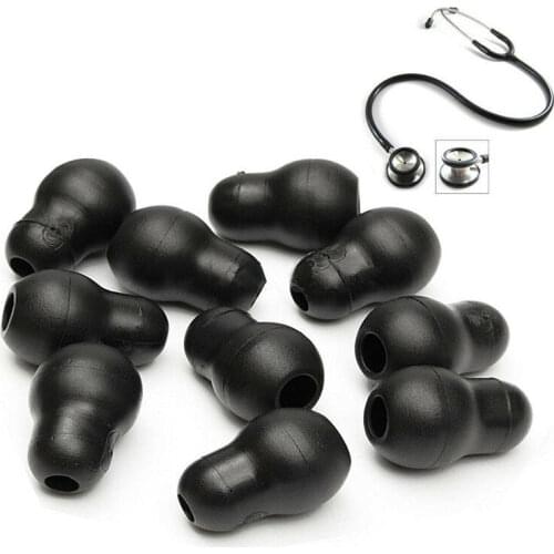 10PCS/Lot Soft Silicone Black Gray Soft Ear Tips Replacement Earplug Earpieces Earbuds For Littmann Stethoscope