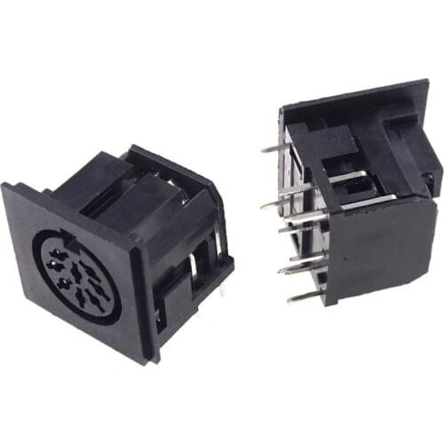 100 pcs 270 Degree 8 Pin DIN Female Socket Solder PCB Panel Mount Right Angle Circular Receptacle Jack Chassis Push-Pull Power