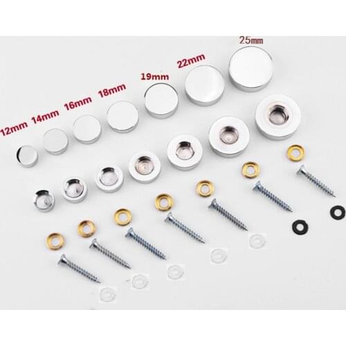 100PCS/LOT Diameter 12*H5MM Cap Screw Mirror Nails Bright Silvery Cap Glass Decorative Screws Advertising Nails