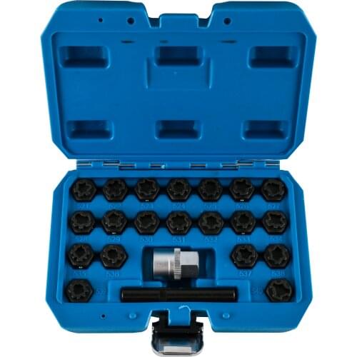 22pcs Anti-theft Screw Sleeve Wheel Lock Lug Nut Removal Socket Tool Wheel Lock Key Removal Kit for VW Audi Volkswagen