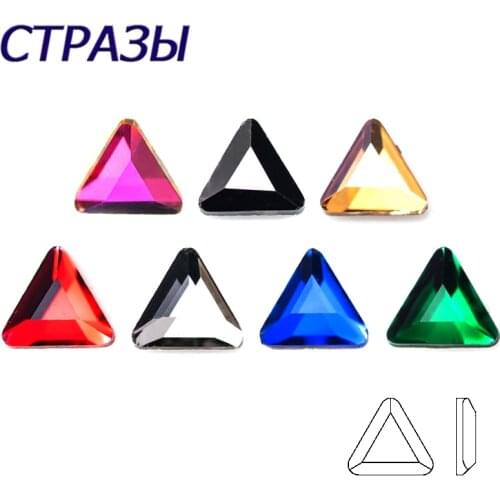 3mm100pcsFlat Top Triangle Rhinestone Diamond Flat Bottom Nails Accesorios Glitter Glass Nail Art Crystal 3D Nail Art Decoration