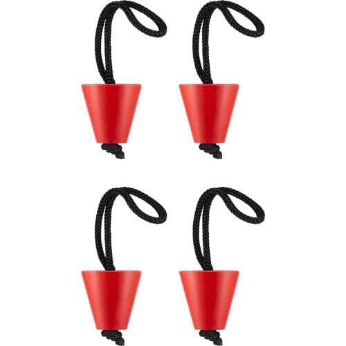4ps Universal Kayak Scupper Plug Kit Silicone Scupper Plugs Drain Holes Stopper Bung with Lanyard