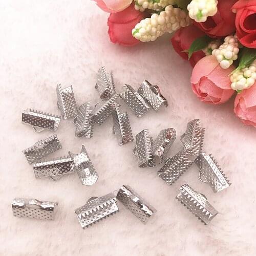50-100pcs Dull silver Crimp End beads leather cord clasps End Caps For Jewelry Making Cords Connectors DIY Jewelry Findings