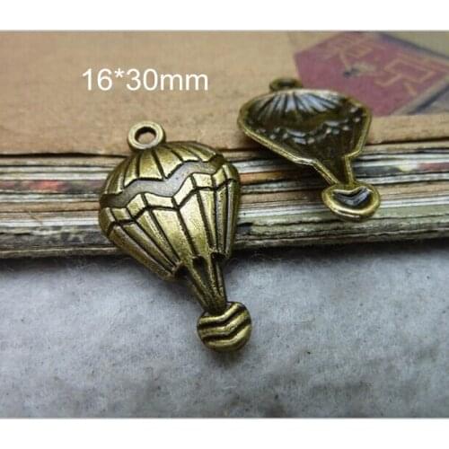 90 PCS Diy Vintage Antique Bronze Plated Hot Air Balloon Charms 16*30mm - Free Shipping