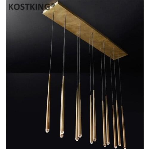 American Luxury Copper Chandelier Cable Pendant Chandelier Lighting RH Loft Led Hanging lamp Living Room Lustre Suspend Lamp