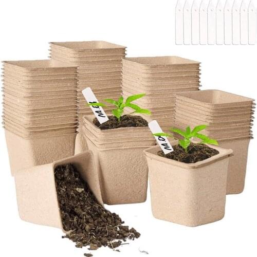 40/80/100pcs Seed Growing Tray Biodegradable Paper Pot Plant Seedling Herb Seed Nursery Cup Garden Supplies Plant Starting Pots