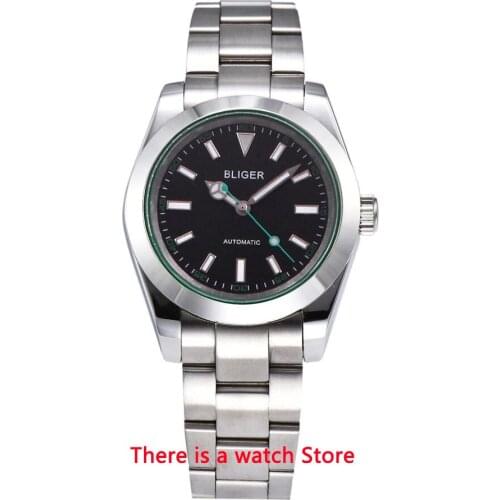 Bliger 40mm Black Dial Miyota Automatic Mens Watch Luxury Brand Luminous Waterproof Sapphire Glass Mechanical Mens Watch