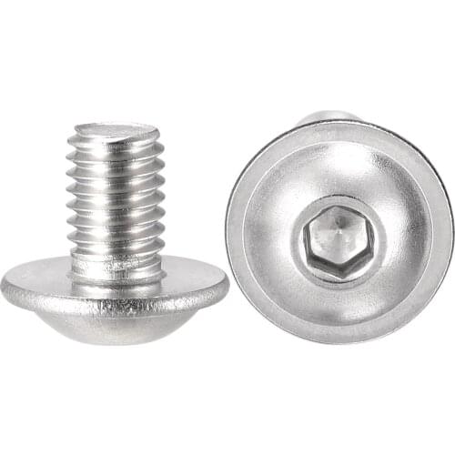 Uxcell M5x8mm 304 Stainless Steel Flanged Button Head Socket Cap Screws 25 Pcs