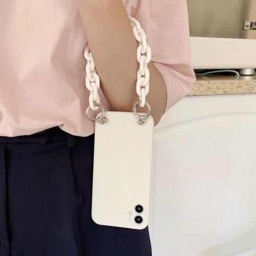 Bracelet Phone Cases white Chain Soft Back Cover For Samsung Galaxy A10 A20 A20S A30 A40 A50 A50S A70 A70S A80 A90 5G A51 A71