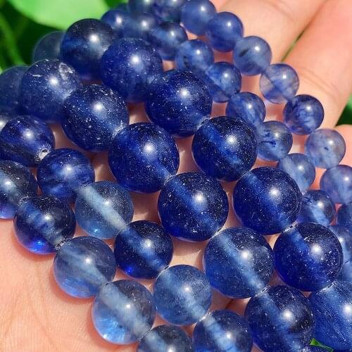 Natural Stone Blue Quartz Beads Round Loose Spacer Beads for Handicrafts Jewelry Making Accessories 4/6/8/10mm