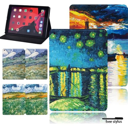 Cover Case for IPad 11/iPad 2 3 4/Air/Air 2/Air3/iPad(5/6/7th Gen)/Mini 1 2 3 4 5/Pro 9.7 10.5 Painting Leather Flip Tablet Case