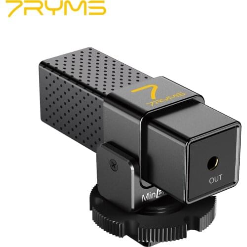 7RYMS MinBo Mini Cardioid Condenser Microphone On-Camera Mic Plug-and-Play 3.5mm Interface for Camera Smartphone Vlog Live