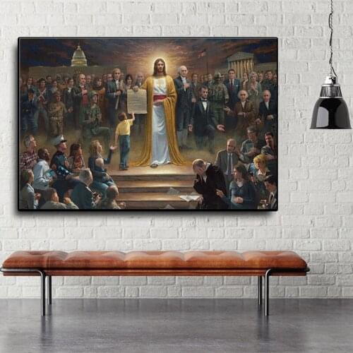 Jesus Christ Rescue World Canvas Painting Print Living Room Home Decoration Modern Wall Art Oil Painting Poster Salon Pictures