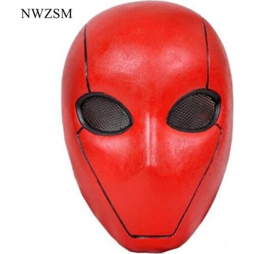 Red Bionic Mask Halloween masquerade party on the bar to decorate props cos dress up men and womens resin helmets