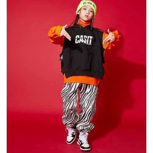 Fashion Childrens Hip Hop Sports Suits Teenage Boys Streetwear Loose Crop Tops Vest Leopard Print Pants Kids Dance Clothes 3Pcs