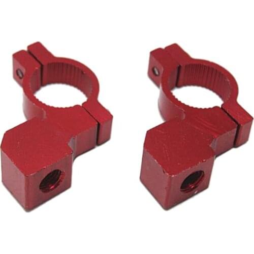 2x Motorcycle Motorbike Handlebar Mirror Mount Clamp 7/8 Inch Thread Red