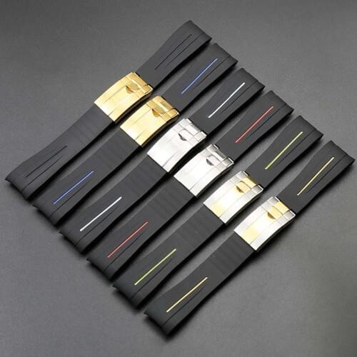 Mens rubber strap 20mm21mm folding buckle accessories for Rolex GMT Ghost King Ancon ladies waterproof sports watch buckle