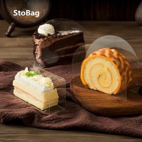 StoBag 100pcs Cake Rim Transparent Rectangle Cut Pieces Mousse Gasket Cake Roll Rim Point DIY Handmade Part Wedding Without Food