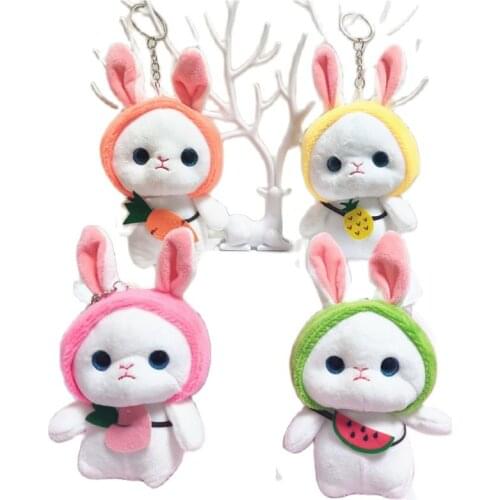 Wholesale 20pcs/lot 10cm cute animal Rabbit with hat Plush toy keychain Pendants gifts for chilren