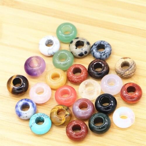 Multicolor Agates Crystal Abacus Shape Large Hole Natural Stone Beads Size 4x10mm, Used To Make Jewelry Necklace Holes 4mm