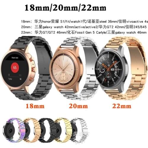 18 20 22mm Metal Straps For Samsung Galaxy Watch3 45mm For amazfit GTR Watch Universal Watchband