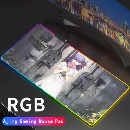 RGB Mouse Pad LED Fate/Grand Order Computer Laptop Keyboard Red FGO Mouse Pad Waterproof Colorful Gaming Table Pad