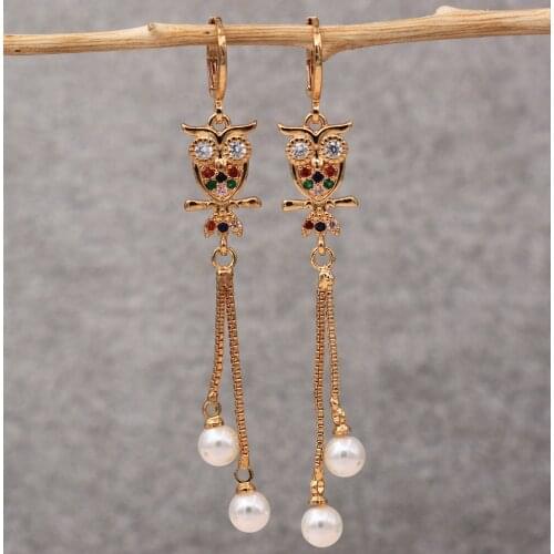 Trendy Dangle Drop Earrings Simulated-Pearl Animal Earring For Women Fashion Jewelry Accessories Wedding Party Anniversary Gift