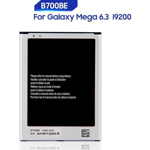 Original Replacement Samsung Battery B700BC B700BE For SAMSUNG Galaxy I9200 Mega 6.3 8GB Genuine Mobile Phone Battery 3200mAh