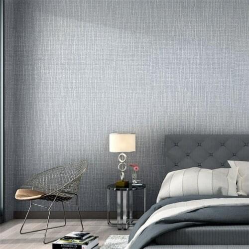 Modern simple plain solid color gray linen wallpaper home non-self-adhesive Nordic style bedroom living room background фотообои