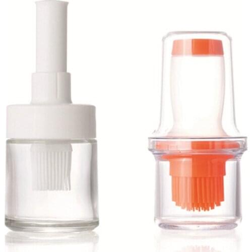 Ossayi Silicone BBQ Grill Oil Bottle With Brushes Barbecue Roast Heat Resisting Basting Oil Baking Brushes