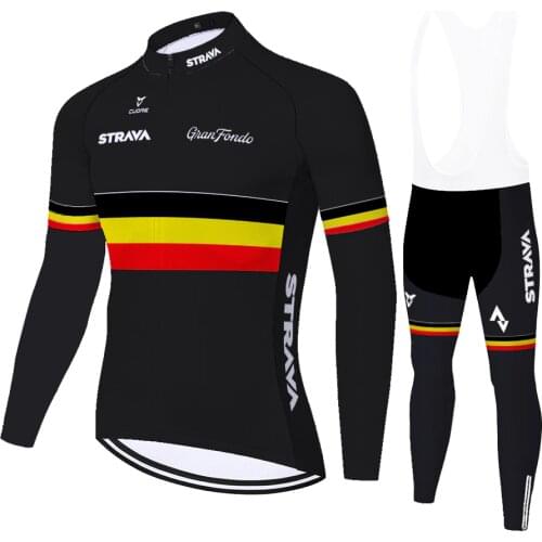 France Belgium Italy bicycle pants men Spain Strava Cycling jerseys Set Long Sleeve jerseys uniformes de ciclismo para hombre
