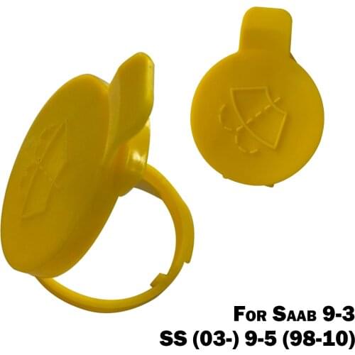 Car Windshield Washer Bottle Yellow Nozzle Cap Cover/ Reservoir Cap Lid for Saab 9-3 SS (03-) 9-5 (98-10) Vehicle Accessories