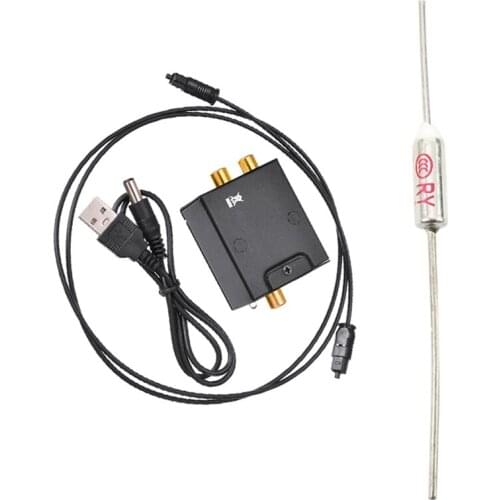 10 Pcs Insulated Leads 250V 10A Thermal Fuses with Optical Fiber Toslink Coaxial Signal to RCA R/L Audio Decoder
