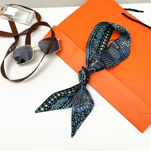 100% Twill Silk Scarf Women Hair Scarf Fashion Brand Scarf Skinny Bag Scarves Design Wrist Towel Foulard Neckerchief Headband