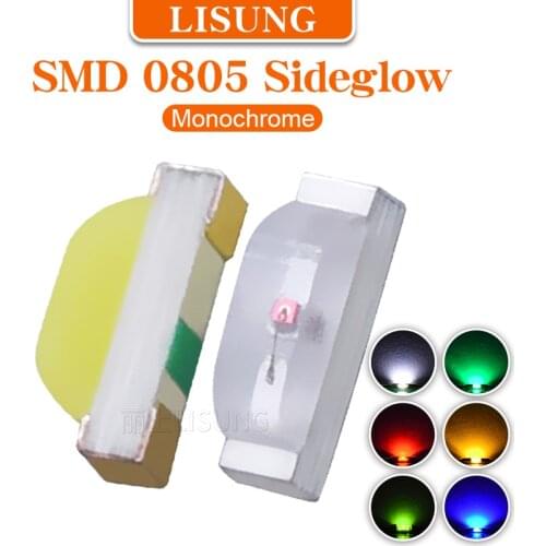 1000pcs/bag Side SMD 0805 (0802) LED White Red Green Yellow Blue Light Emitting Diode SMT Lamp Assorted Kit
