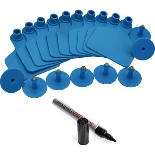 50pcs Blank Cattle Ear Tag Livestock Identification Tags with Ear Tag Marker Pen