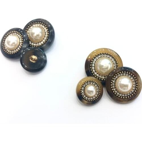 6pcs Simple Texture Clothes Buttons Metal Button Tops Womens Round Sweaters Trench Coat Buttons Fashion Diamonds