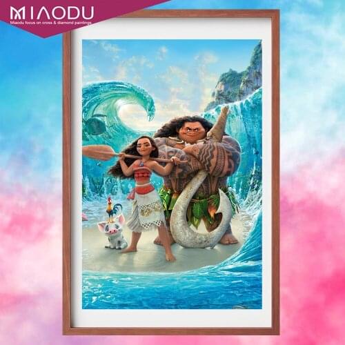 Disney 5D Diamond Painting Cross Stitch Full Drill Square DIY Diamond Embroidery Moana Diamond Mosaic Cartoon Home Decor Gifts