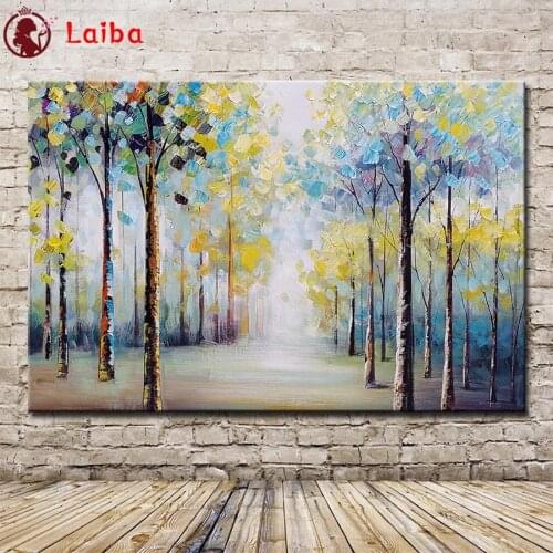5D DIY Diamond Painting Abstract art, painted tree landscape cross stitch mosaic full diamond embroidery rhinestone painting