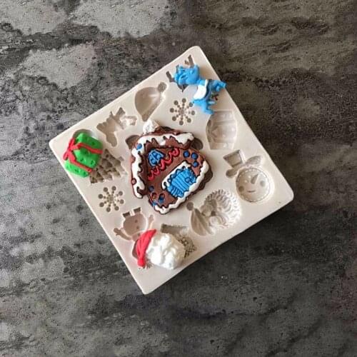 Aouke Christmas Series Silicone Mould DIY Fondant Cake Mould Chocolate Fudge Baking Appliance D006