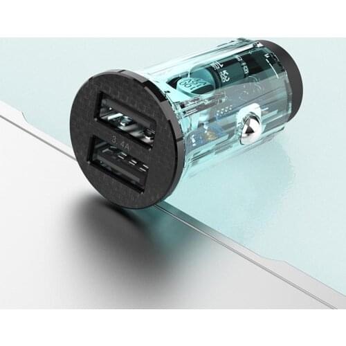 Visualization Transparent Technology Dual USB Car Charger For Mobile Phone Fast Charger Usb Charger iPhone Samsung Xiaomi Huawei